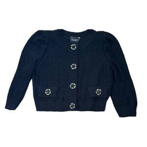St. John Couture Size 14 Knit Short Jacket with Embellished Buttons MSRP $1695